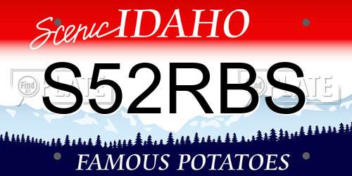 S52RBS Idaho License Plate