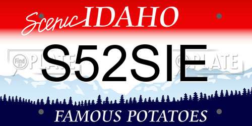 S52SIE Idaho License Plate