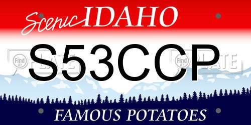 S53CCP Idaho License Plate