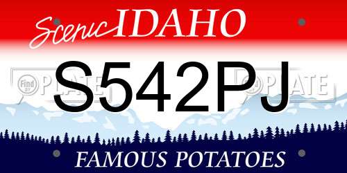 S542PJ Idaho License Plate