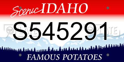 S545291 Idaho License Plate