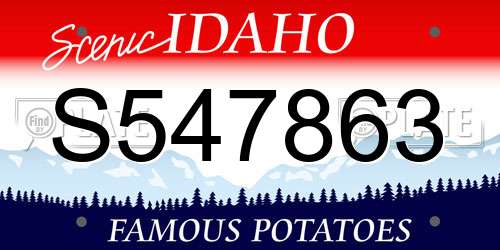 S547863 Idaho License Plate