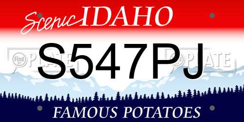 S547PJ Idaho License Plate