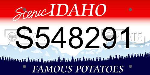 S548291 Idaho License Plate