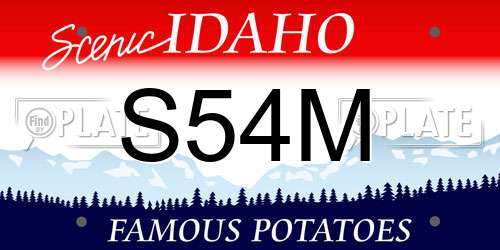 S54M Idaho License Plate