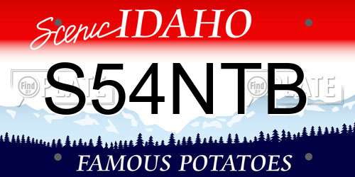 S54NTB Idaho License Plate