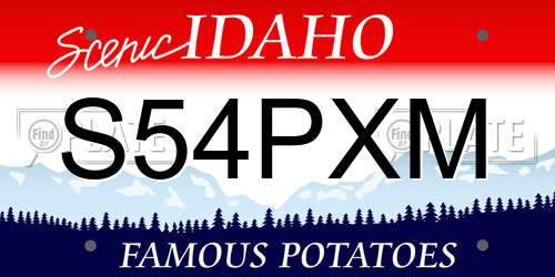 S54PXM Idaho License Plate