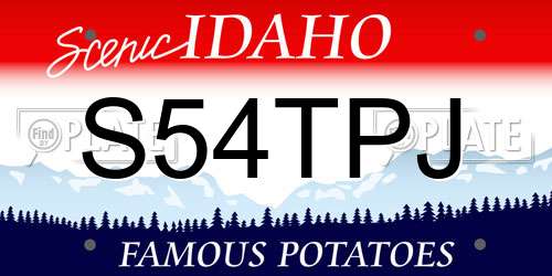 S54TPJ Idaho License Plate
