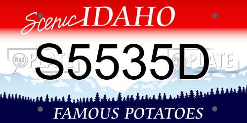 S5535D Idaho License Plate