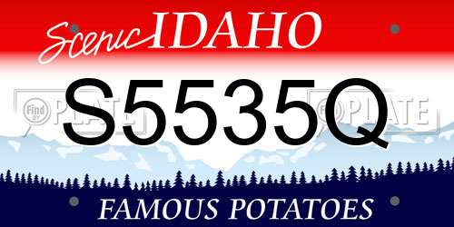 S5535Q Idaho License Plate