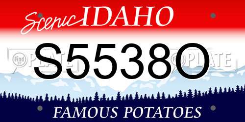 S5538O Idaho License Plate