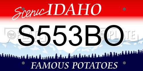 S553BO Idaho License Plate