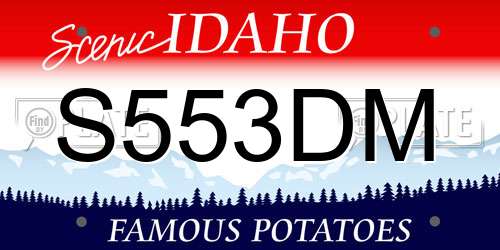 S553DM Idaho License Plate