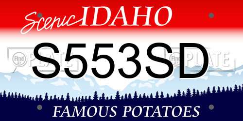 S553SD Idaho License Plate
