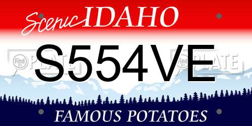 S554VE Idaho License Plate
