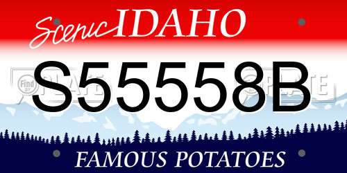 S55558B Idaho License Plate