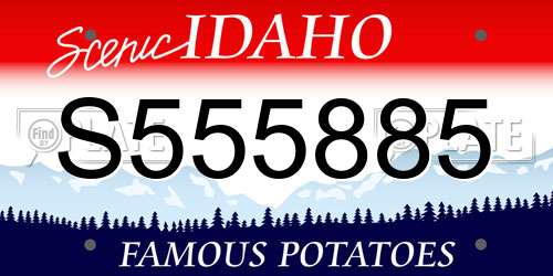 S555885 Idaho License Plate