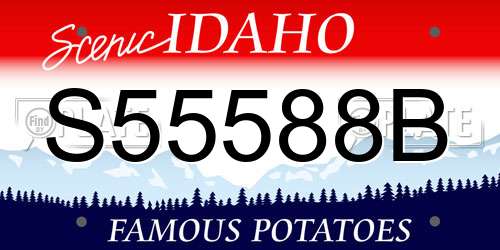 S55588B Idaho License Plate