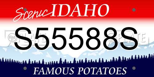 S55588S Idaho License Plate