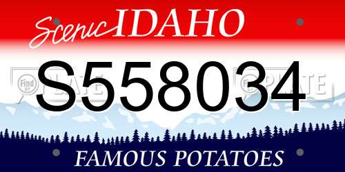 S558034 Idaho License Plate