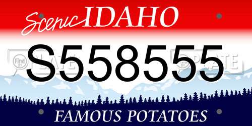 S558555 Idaho License Plate