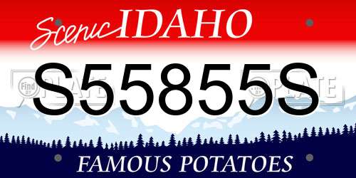 S55855S Idaho License Plate