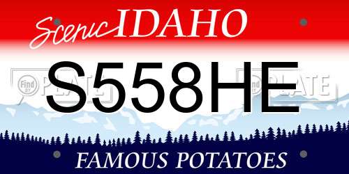 S558HE Idaho License Plate