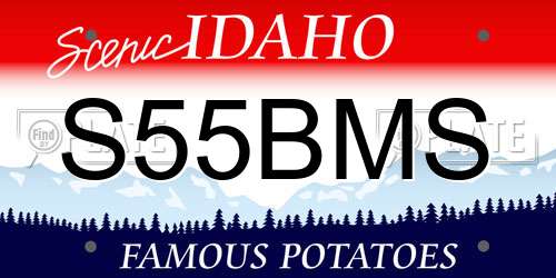 S55BMS Idaho License Plate