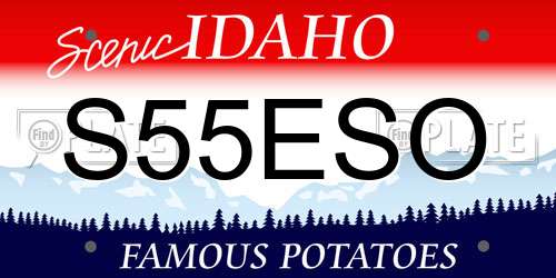 S55ESO Idaho License Plate