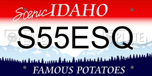 S55ESQ Idaho License Plate