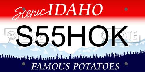 S55HOK Idaho License Plate
