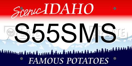 S55SMS Idaho License Plate