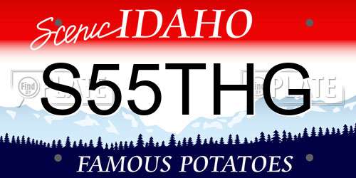 S55THG Idaho License Plate