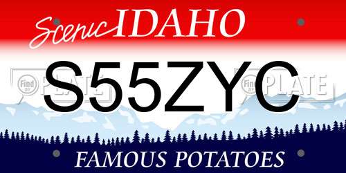 S55ZYC Idaho License Plate