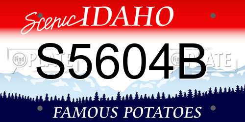 S5604B Idaho License Plate