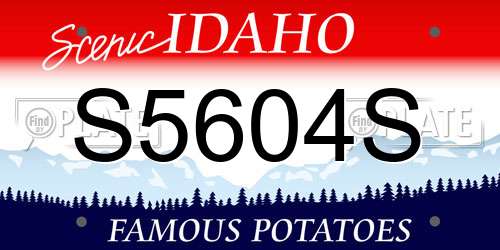 S5604S Idaho License Plate