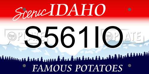 S561IO Idaho License Plate