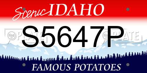 S5647P Idaho License Plate