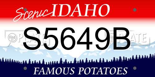 S5649B Idaho License Plate