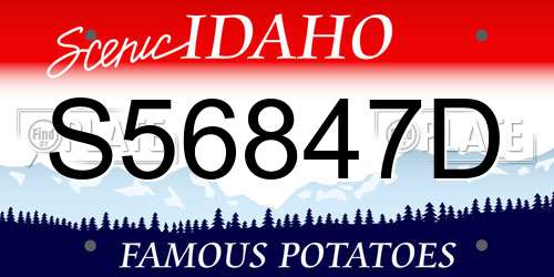 S56847D Idaho License Plate