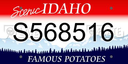 S568516 Idaho License Plate