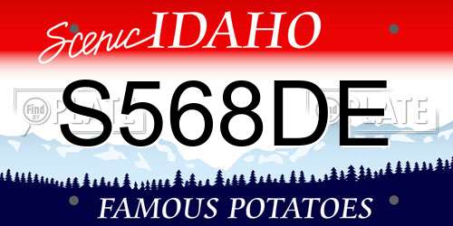 S568DE Idaho License Plate