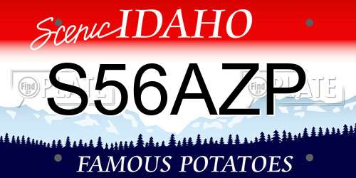 S56AZP Idaho License Plate