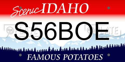 S56BOE Idaho License Plate