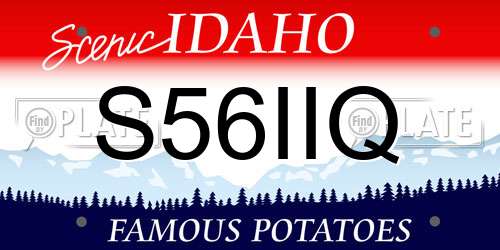 S56IIQ Idaho License Plate
