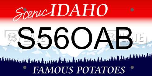 S56OAB Idaho License Plate