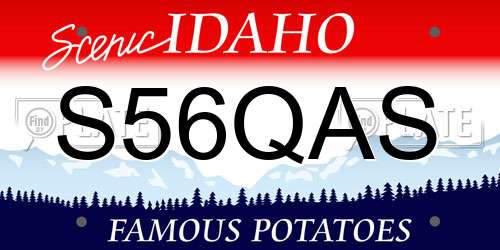 S56QAS Idaho License Plate