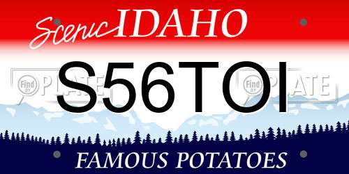 S56TOI Idaho License Plate