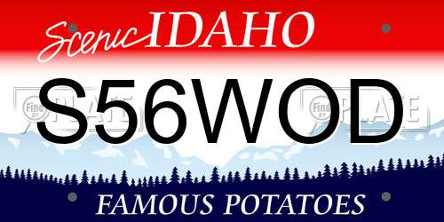 S56WOD Idaho License Plate