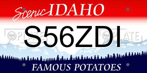 S56ZDI Idaho License Plate